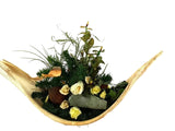 GRABGESTECK XXL COCOSBLATT Naturdeko Künstliche Blumen Engel Gedenken Friedhof