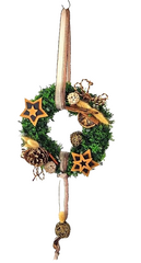 Türkranz Wandkranz künstlich Braun Natur Thuja 21 cm Sterne Zapfen Zimt Lagurus