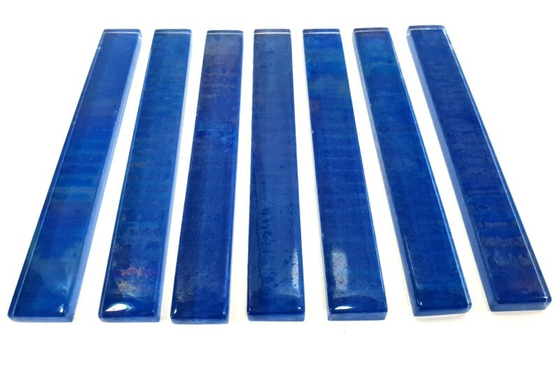 Glasmosaik Mosaikstäbchen Cobaltblau Blau 7 Stück glatt Glasstäbchen Bordüre