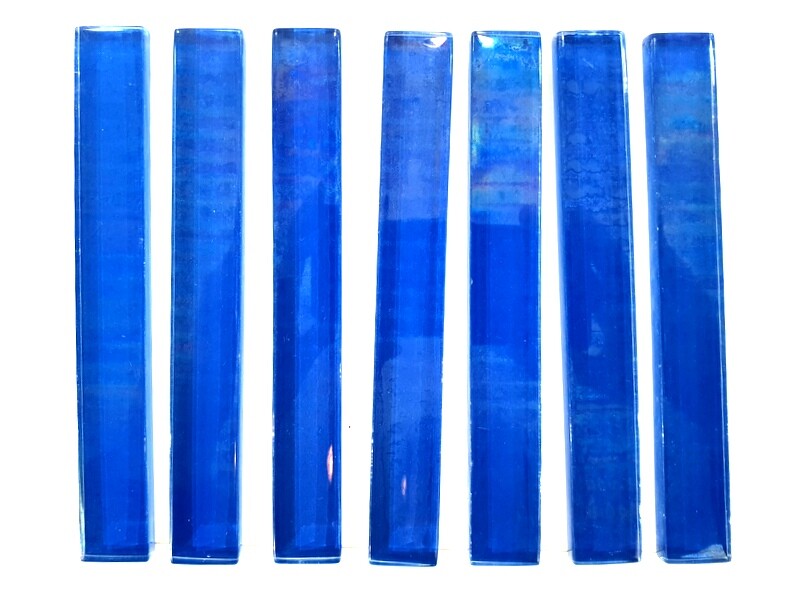 Glasmosaik Mosaikstäbchen Cobaltblau Blau 7 Stück glatt Glasstäbchen Bordüre