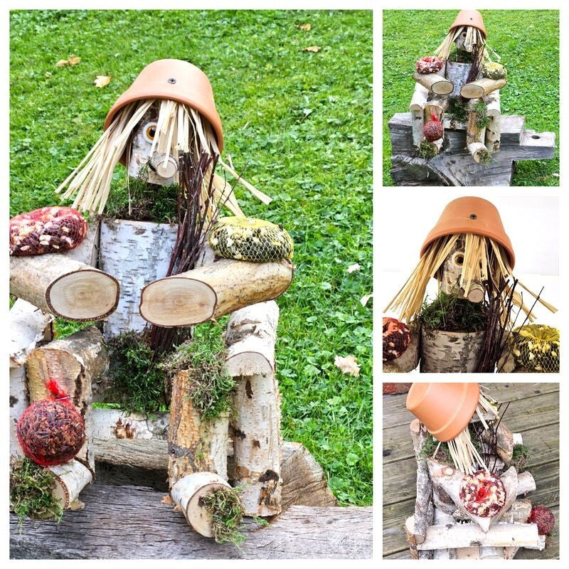 Vogelfutter Figur Männchen schöne Dekoration Sonnenblumenkerne Mais Futter Mix