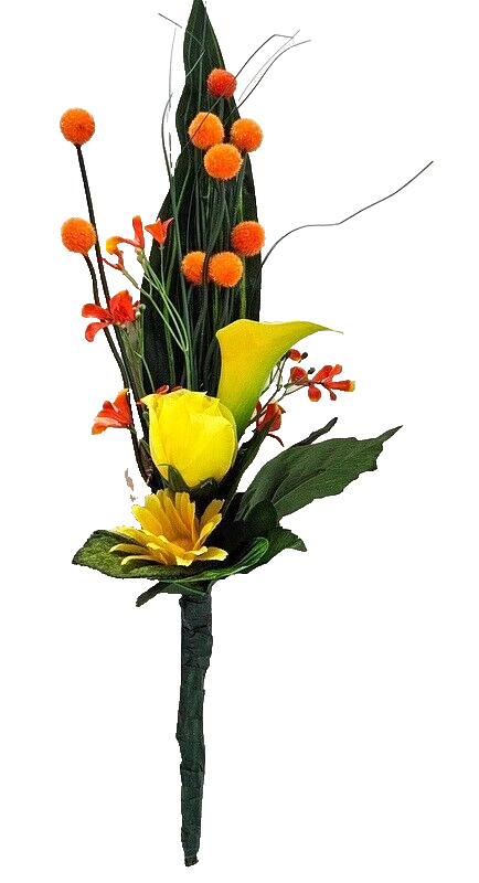 Glasvase als Wandhalter mit Strauß Kunstblumen Calla Rose Dekoration Geschenk