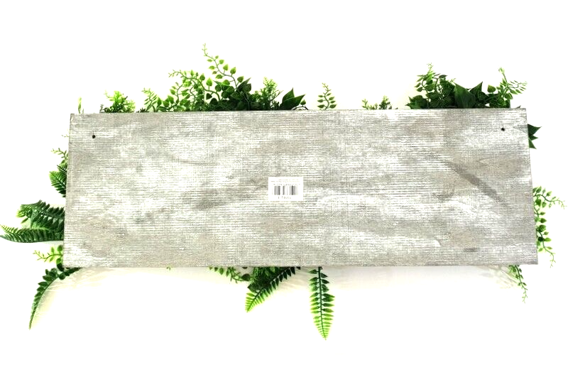 Wandbild Wand Deko Rahmen mit künstlichen Blumen Farn Dekoration