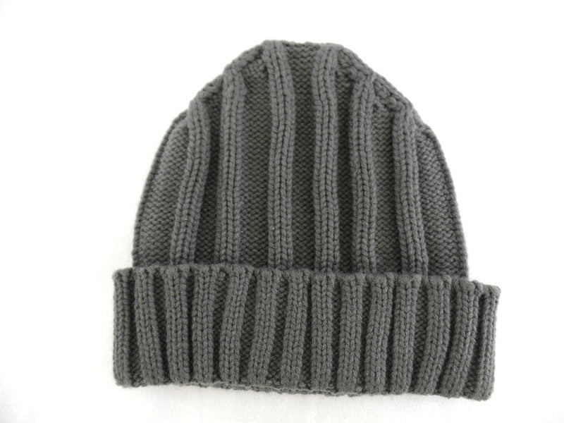Mütze Strickmütze mit Umschlag Grau Winter Git