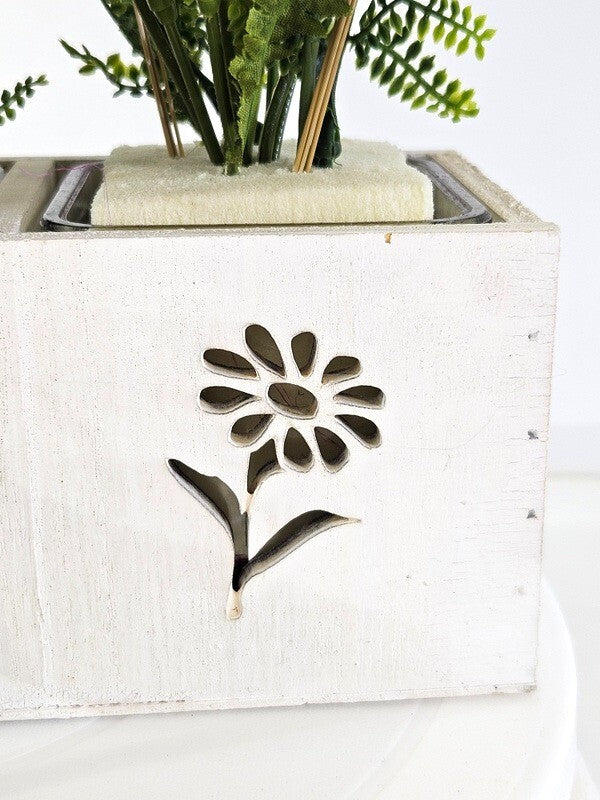 Casa-Poador Gesteck Kunstblumen Tulpen Lagurus Glas künstlich Geschenk Deko