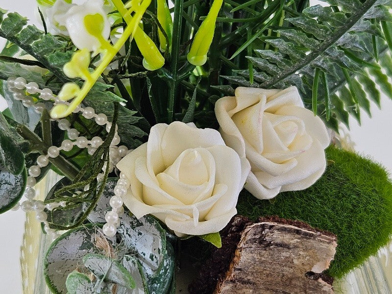 Casa-Poador Gesteck Maiglöckchen Kunstblumen Glas künstlich Geschenk Deko