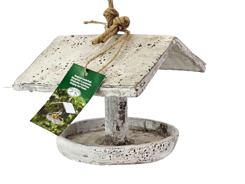Vogel Futter Haus Station Spender zum Aufhängen Garten Vögel grau Geschenk