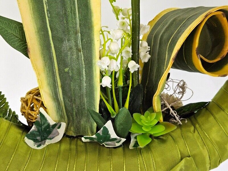 Kranz Türkranz Wand Kranz künstlich trocken Weiß Grün Natur Natur 43 cm