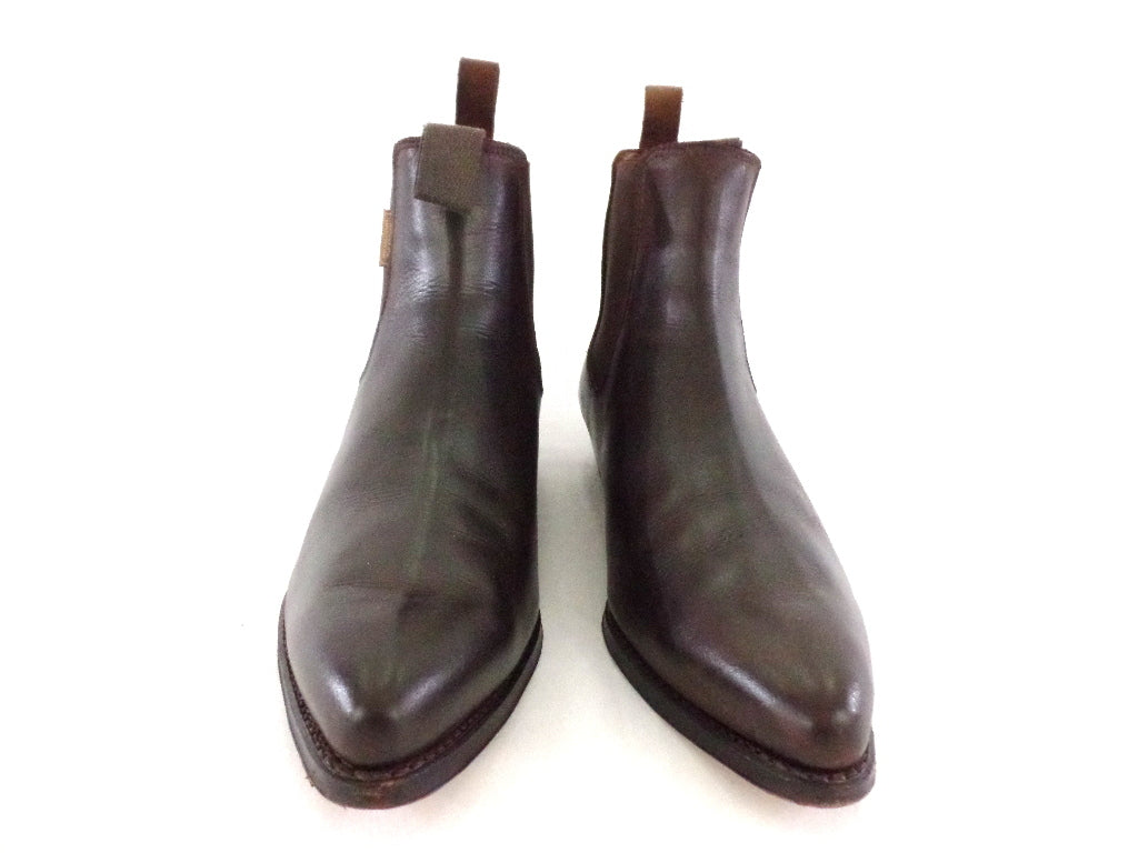 Reitstiefelette 45 Short Braun Spitz Labor Echtleder USA 11,5, UK 11 Neu