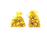 HERZ AUGHÄNGER 24 Stück Goldfarbig 4,5 cm x 3,5 cm mit Öse aufhängen 2 Säckchen