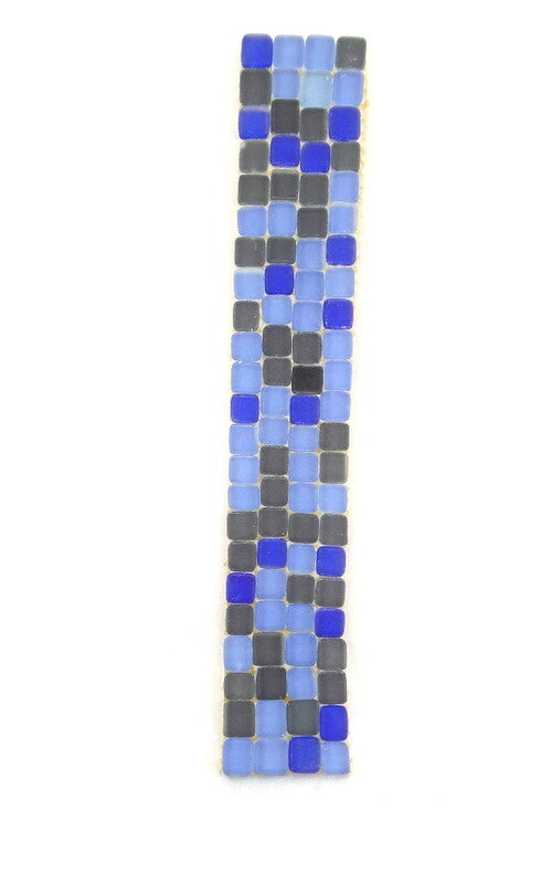 BORDÜRE Glasmosaik Blau Grau Mix hell dunkel matt Borde 1 Streifen unregelmäßig