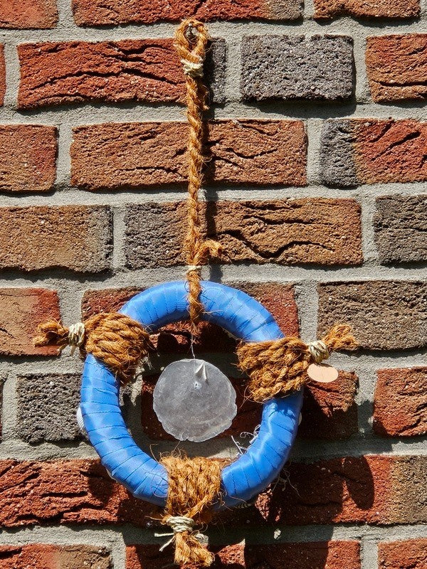 Casa-Poador kleiner Türkranz Wand Kranz Blau Weiß Natur Muscheln 30 D