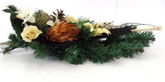 Grabschmuck Trockenblumen Mix Weiß Natur Natur Exoten Seide Strauß künstlich