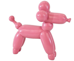 Ballon Hund Rosa Pudel Dijk Moderne Skulptur Dekofigur ca. 17,5 x 7 x 15,5 cm