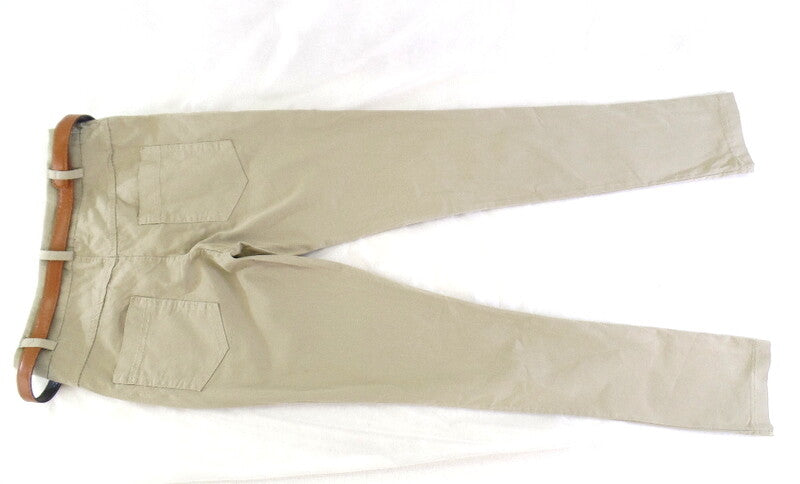 Hose Größe S Beige Stoffhose Shini Mode mit Gürtel