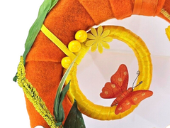 Casa-Poador Kranz Türkranz Wand Kranz künstlich 40 cm D gelb Orange Dekoration