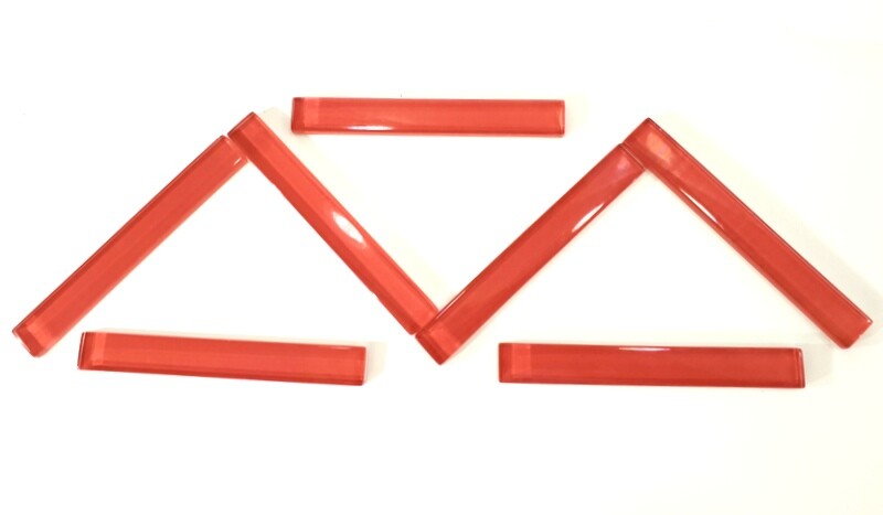 Glasmosaiksteine Mosaikstäbchen Strawberry 7 Stück glatt Glasstäbchen Küche