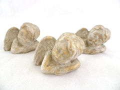 3 Engel Engelfigur patiniert goldfarben 9,5 cm x 7 x 7 cm Weihnachten Dekoration