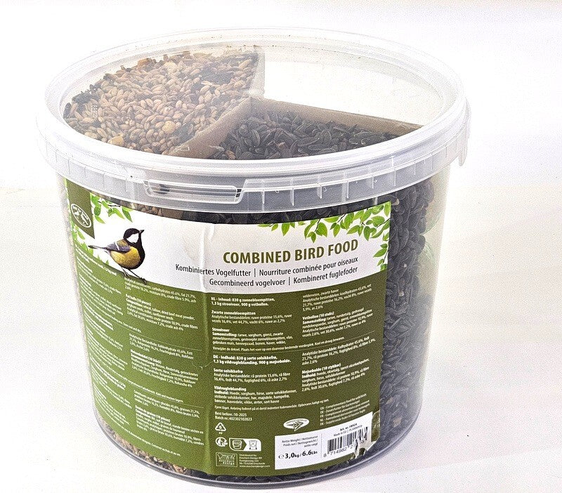 Vogelfutter Mix Eimer 3 kg Vogelfutter Meisenfutter schwarze Sonnenblumenkerne