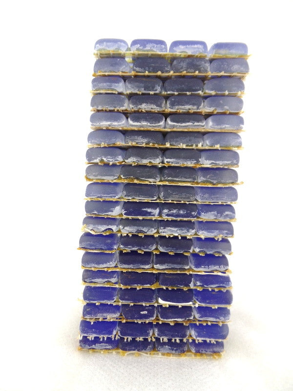 BORDÜRE Glasmosaik Blau matt Glas Borde 18 x Quadrate 50 x 50 mm 288 Steine 5 mm