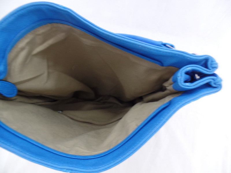 Mahel Tasche Schultertasche Hellblau  Reißverschluss Damentasche