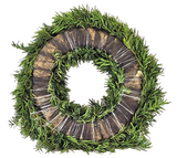 KRANZ TAXUS Rohling halbrund Eibe Adventskranz Frisch 40 cm Tür