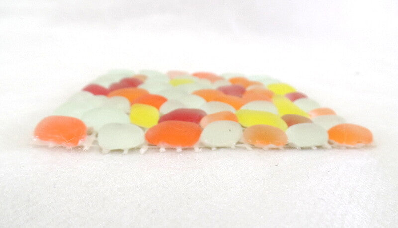 BORDÜRE Glasmosaik Napoli/M Polygonal Soft Glas milchig Gelb Orange Rot matt