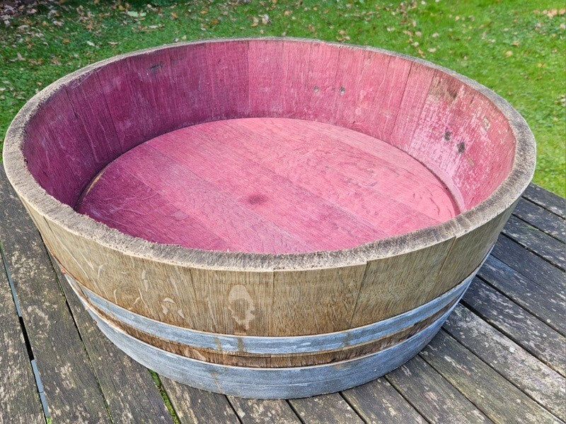 Weinfass Abschnitt Eiche Pflanzkübel Holzfass 1/4 Eichenfass Miniteich ca. 40 L