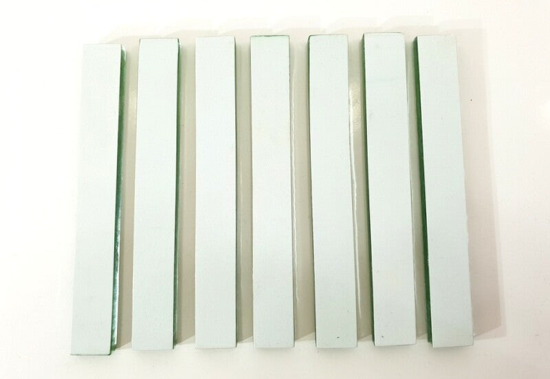 Glasmosaiksteine Mosaikstäbchen Moosgrün 7 Stück grün glatt Glasstäbchen Bordüre