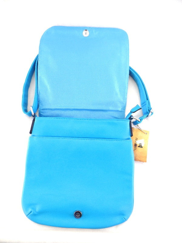 Mahel Schultertasche Hellblau Umhängetasche Lederimitat Magnet / Reißverschluss