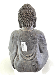 Buddha Figur sitzend Feng Shui Statue Thai grau 30 x 20 x 18 cm Deko Geschenk