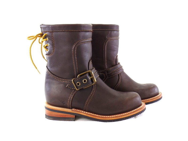Westernstiefelette Arbeits Cowboyboot 35 UK 2 USA 4 Braun Schnalle Leder Mexico