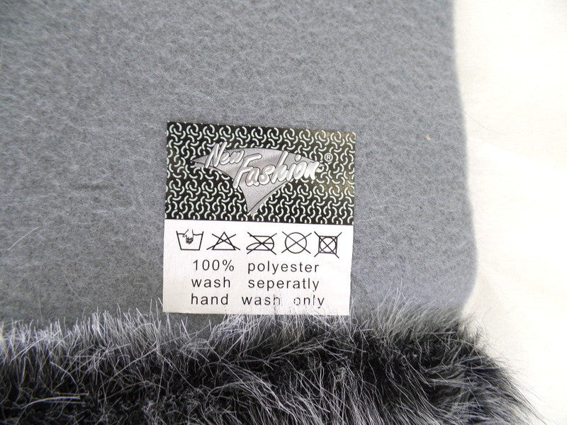 Schals Tücher Stola mit Kunstfellbesatz 3 Farbvarianten wählbar 100 % Polyester