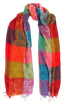 SCHAL TUCH FRANSEN  Fransen fortlaufendes Muster 100 % Polyester 175 cm L 70 Breit