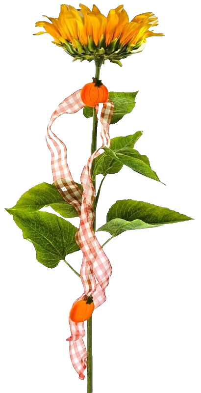 Kunstblume künstliche Sonnenblume gelb 108 L x 23 cm Band Filzkürbisse Deko