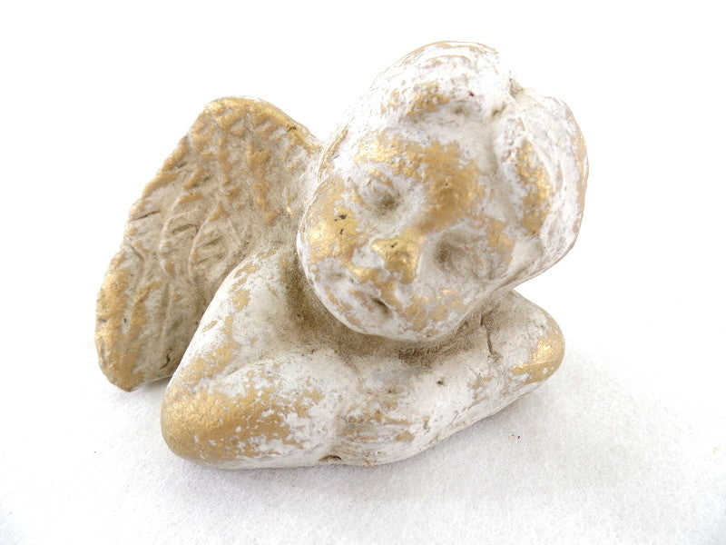 3 Engel Engelfigur patiniert goldfarben 7,5 cm x 6 x 5,5 cm Weihnachten Deko kl.