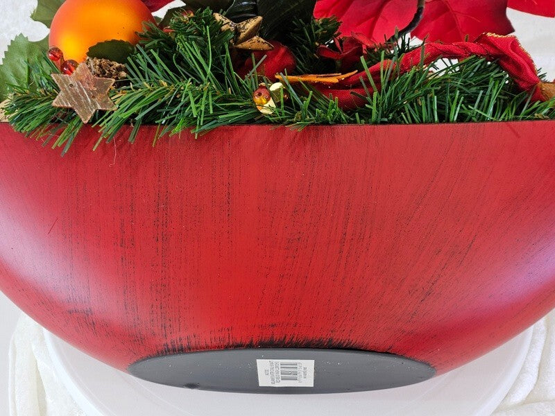 Casa-Poador Weihnachtsgesteck ellipse rote Weihnachtssterne künstlich Dekoration