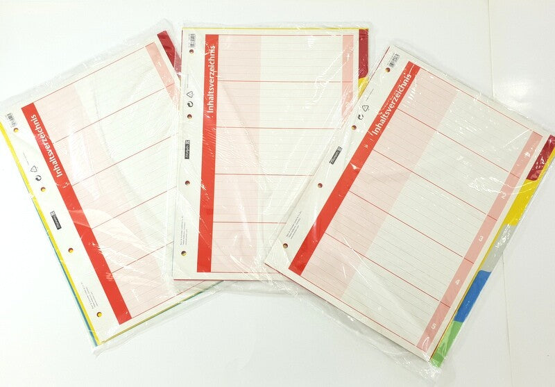 Brunnen Register 3 x 5-teilig A4 Folie Inhaltsverzeichnis