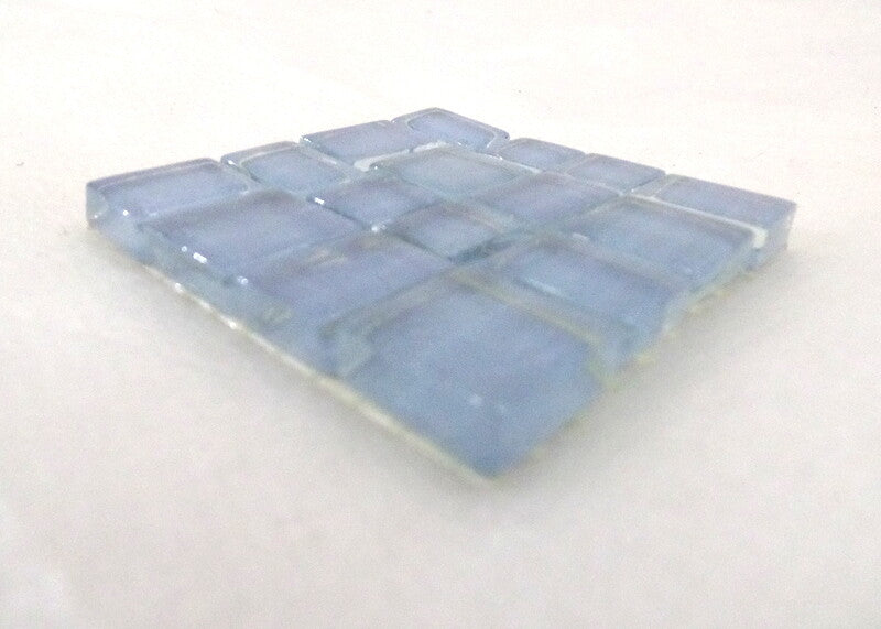 BORDÜRE Glasmosaik hellblau Klarglas Borde 4 Quadrate 50 x 50 mm x 5 mm flach