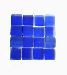 Glasmosaik Blau matt Glas Borde 4 x Quadrate Mosaik Glas Basteln Deko