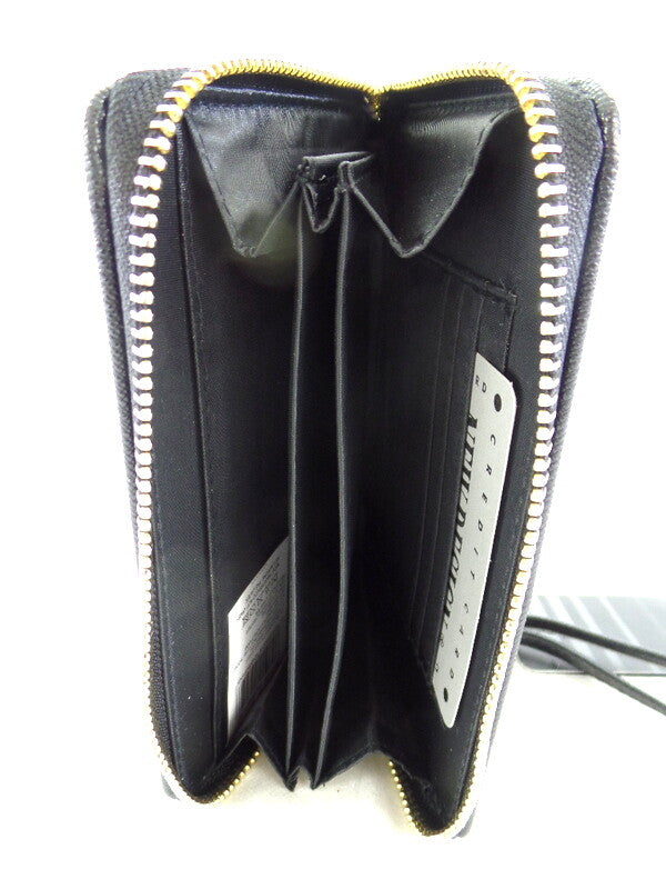 Geldbörse Portmonaie Wallet Schwarz Etui New Design Querformat Fee Anhänger