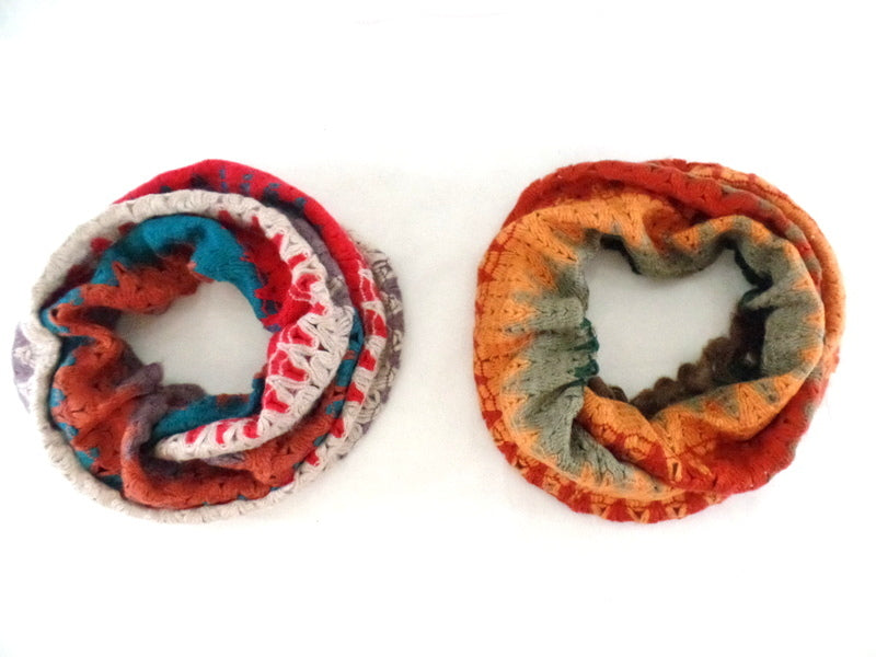 Schal Loop Wickelschal Bunt in 4 Farbvarianten Gelb, Rosa, Beige, Orange wählbar