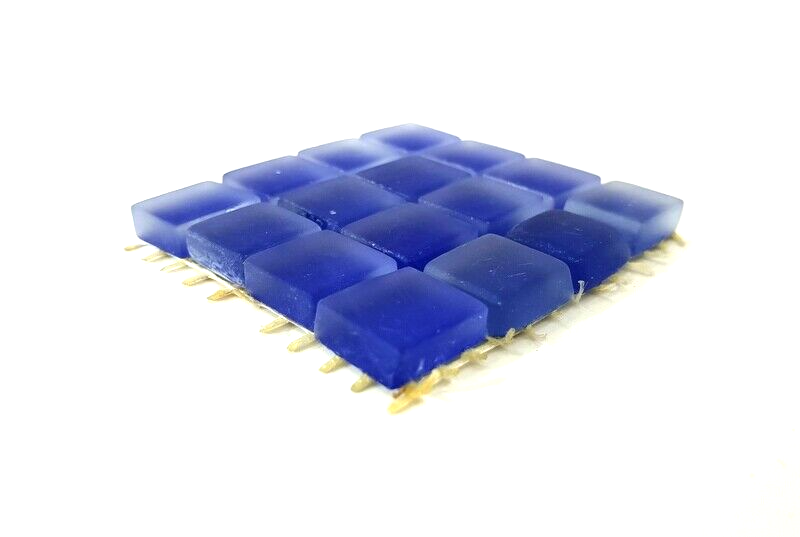 Glasmosaik Blau matt Glas Borde 4 x Quadrate Mosaik Glas Basteln Deko