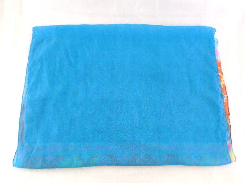 Schal Tuch Bunt Hellblau transparent 100 x 60 cm 100 % Polyester Rauten