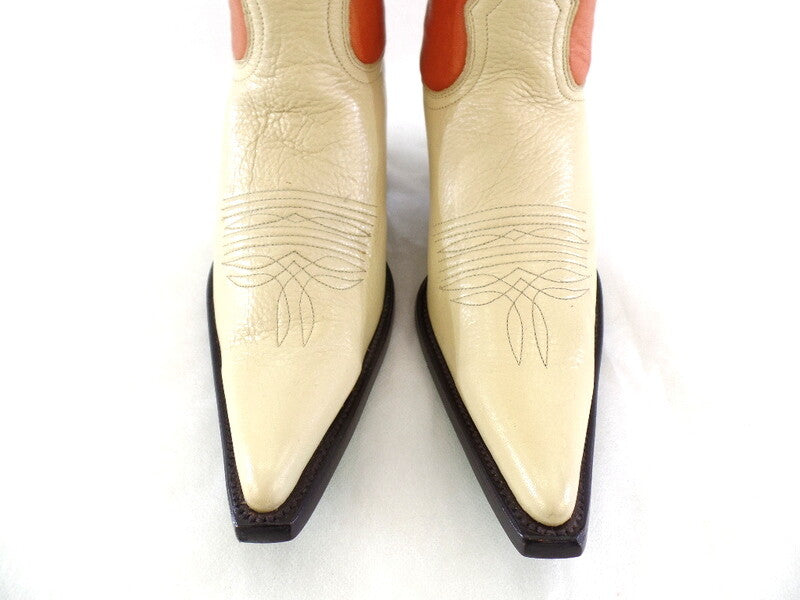 Westernstiefel 41 Hellbraun Beige Creme Cowboystiefel Echtledersohle spitz Lane