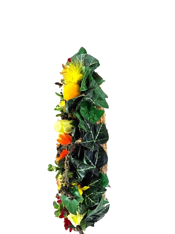 Kranz Tür/Wand Kranz künstlich Gelb Orange Rot 40 cm Holzschild Ostern Geschenk
