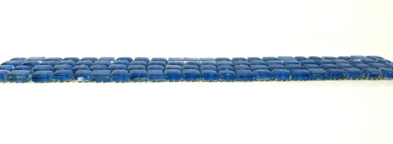 GLASMOSAIK Bordüre Blau glänzend Borde 1 Streifen 92 Steine unregelmäßig Mosaik