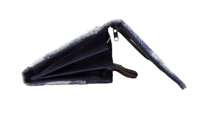 Geldbörse Sternmuster New Design Etui Jeansstoff Querformat Wallet Portmonaie