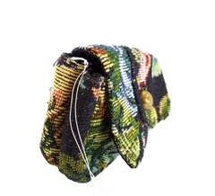 Geldbörse Schwarz Portmonaie Wallet Etui fortlaufendes Blumenmuster Magnetversch