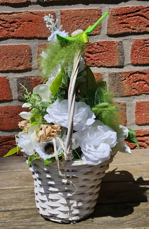 Casa-Poador Gesteck im Korb Anemone Osterglocken Kunstblumen Frühling Deko
